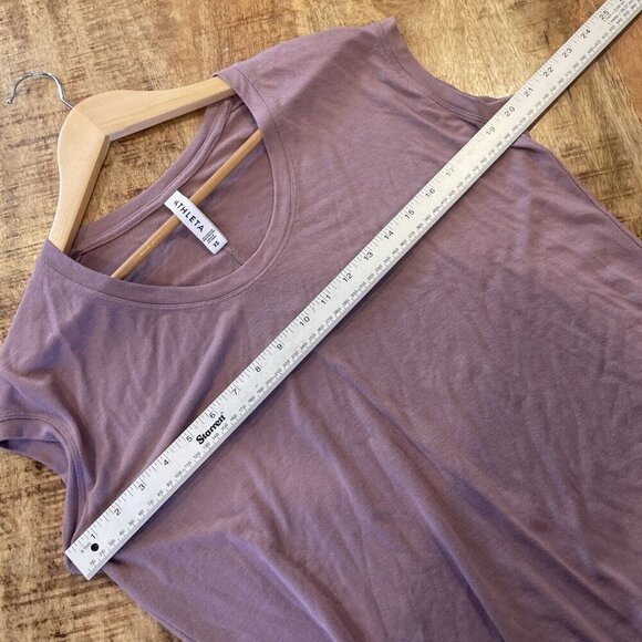 Athleta XS modal blend cap short sleeve curved hem oversized shirt, sz XS Pink - Picture 8 of 9